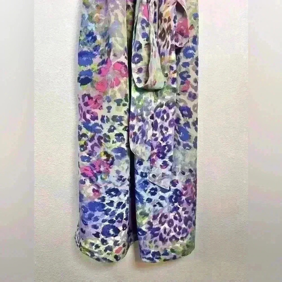 Presley Skye Silk Watercolor Dot Faux Wrap Dress Size PXXS - Picture 8 of 15